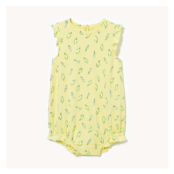 Bébés Filles Barboteuse à volants pour bébés filles - Jaune Pâle